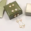 Klavertje vier ketting Designer Sieraden Dames kettingen Goud Zilver Groen Bloem Ketting Link Chain met doos