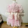 Meisjesjurken baby Spaans lolita prinses baljurk bloem kralen ontwerp verjaardagsfeestje doopjurken voor meisjes paas eid a1352 w0221