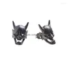 Charms Biker Punk Jewelry Personality Sier Plated Gothic Horned Demon Stud Earrings Drop Delivery 202 Dhckj