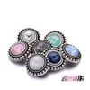 Charms Retro Sier Color Snap Button okrągły kobiety Biżuterię Biżuterię Rhinestone 18 mm metalowe przyciski Snaps DIY Bransoletka Biżuteria