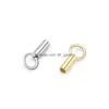 Connectors S925 Sterling Sier Accessories Leather Rope Buckle Diy Tube Clasps Necklace Bracelet Gold Plated Dhczb