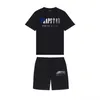 Herrt-shirts 2023 Ny sommaren Trapstar Tryckt bomullstshirt Men Beach Shorts Set Streetwear Tracksuit Men's Sportswear 691