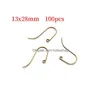 Charms 1Pack Brass Earring Franse haken bevindingen Ear Hook Loop Hoops voor sieraden maken oorbellen Accessoires Drop del DHW1V