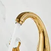 Bathroom Sink Faucets Gold Basin Faucet Cold Black Brass Crystal Handle Widespread 3 Hole Lavotory Tap