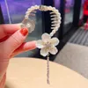 Ribbon Headband Roller Hair Bun Maker Claw Women's Temperament Camellia Bow Magic Hairstyle Accessories Lazy Hairpin Tool 1689