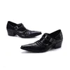 6,5 CM Ferse Neue Handgemachte Schuhe Männer Formale Schwarz Leder Kleid Schuhe Männer Business Oxfords Slip auf Zapatos Hombre, EU38-46