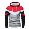 MOOH COLEXAS PADRÃO DE Comércio Exterior Manom ​​Fashion Collision Splicing Splicing Leisure Time Mangas compridas Capuz de capuz Hoodie de espessamento