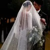 Velo da sposa Cattedrale Lunghezza Romantico 1 livello Perle in rilievo Lungo morbido Tulle Bianco Avorio Veli da sposa Accessori fatti a mano Copricapo 3 metri