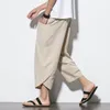 Męskie spodnie Mężczyźni Chiński styl bawełniany harem krótkie męskie retro streetwear betsy plażowe męskie mężne spodni kalflenght 230221