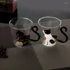 Verres à vin Kawaii tasse en verre pour boissons esthétique Kitty gobelet bulle mignon tasses thé café eau verrerie