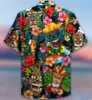 Mäns avslappnade skjortor Lossa andningsbara 3D -tryck trendiga Cool Fashion Hawaiian Shirts Beach Party Tops Kort ärmar Summer Men's Shirts 230220