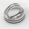 Ringos de cluster Casal Ring 925 Sterling Silver With Black Side Lates Weding Band para Man Anniversary Annivery's Day Gifts