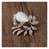 Pins Brooches CR Ювелирные изделия Новая европейская версия Opal Brooch Lily Pin Женская мода Творческая одежда