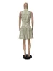 Work Dresses European Fashion Plaid Print Skirt Set Sleeveless Beach 2 Pieces Clothes Female Outfits Matching