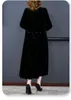 Casual Dresses High-End Brand Silk Long-Sleeved Gold Velvet 2023 Autumn And Winter Fashion Temperament Bow Plus Size Dress