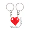 Keychains 1Pair 귀여운 사랑 하트 벽돌 키 체인 커플 여성을위한 우정 분리 가능한 열쇠 고리 보석 선물