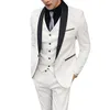 Abiti da uomo 3 pezzi Bianco Uomo Fit Slim Style Custom Made Handsome Wedding Monopetto Formal Party Wear Coat Pant