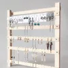 Sacchetti per gioielli Scaffale portaoggetti per montaggio a parete in legno con ganci Scaffale Orecchini pendenti Collane Bracciali Accessori per la conservazione