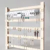 Sieradenzakken houten wandmontage organisator houderrek met haken plank hangende oorbellen kettingen armbanden opslagaccessoires