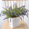 Decoratieve bloemen 5 takken kunstmatige paarse lavendel bloemplant vanille landelijke decoratie gesimuleerd buitenhuis el el el