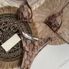 Conjunto de Biquíni Clássico Roupa de Banho Feminina Com Letra Chian Maiôs Conjunto de Biquíni Moda Verão Férias Praia Estilo Vento