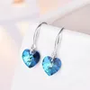 Boucles d'oreilles pendantes bijoux goutte océan bleu coeur crochet cadeau d'anniversaire femme