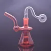 Pipe à eau pour fumer à la main, Bong en verre, plate-forme Dab, narguilé, recycleur, barboteur avec bol d'herbes sèches mâles de 14mm, accessoires pour fumer, 2 pièces