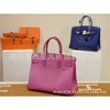 Handbag Designer Ostrich Stitched Family Bag South Africa Kk Skin L3 Rose Purple B25bk30 Genuine Leather