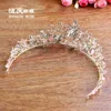 Diadèmes Nouveau blanc rose perles couronnes de mariée à la main diadème mariée bandeau cristal strass diadème reine couronne accessoires de cheveux de mariage Z0220