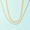 Chains 10Pcs/Lot Gold Color Stainless Steel Double Layers Box Chain Necklace For Women Men Hip Hop Fashion Jewelry Gift