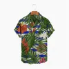 Erkekler Sıradan Gömlek Moda Hawaiian Renkli Bitki Baskı Plajı Aloha Kısa Kollu XL 5XL Camisa Hawaiana Hombre 230221