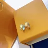 Projektant marki Wysokiej jakości złote i podwójne kolczyki Kolczyki Kobiety Party Wedding Para Para prezentowa biżuteria Sier