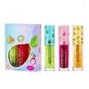 Lip Gloss 3Pcs Fruity Oil Lipstick Long Lasting Moisturizer Mirror Makeup Drop