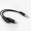 Aux kabelaansluiting 3,5 mm audiokabel 3,5 mm aansluiting stereo audio mannelijk tot 2 vrouwelijke headset mic y splitter kabeladapter