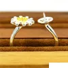 Установка ювелирных изделий Оптовые кольца S925 Sier Sier Chrysanthemum Цветочные кольца для женского устричного жемчуж
