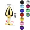 Metal Butt Plugs Plug anal de joias 3 Tamanho diferente Toys adultos brinquedos anal para homens/mulheres