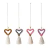 Valentine's Day Hand Woven Car Pendant Party Favor DIY Tassel Heart Shaped Pendant Household Decoration Supplies