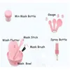 Sponges Applicators Cotton 9 In 1 Cosmetic Beauty Makeup Set Facial Mask Brush Bowl Refillable Bottles Face Clean Sponge Tool Kit Dhkos