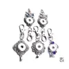 Porte-clés 6Styles Snap Bijoux Bouton Chaînes Cristal Hibou 18Mm Porte-clés Porte-clés Pour Femmes Drop Delivery Dhtmk