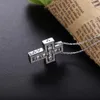 Chokers Chokers Słowcabin 925 Sterling Srebrny Włochy luksulry podwójny krzyż ruch literowy łańcuch belle epoque z cyrkon biżuteria