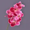 Decoratieve bloemen Luxe Purple Vanda Orchid 61 cm Real Touch Latex Coating Blaad Blader Wedding Artificial Flower Bloem Event Party Decoratie -