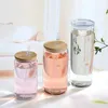 Vasos de sublimación de almacén local de EE. UU./CA, latas de vidrio de 16 oz con tapas de bambú y jarras de cerveza de paja reutilizables, vasos de refresco transparentes esmerilados
