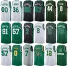 Man Kinderen Bedrukte Basketbal Marcus Smart Jersey 36 Grant Williams 12 Malcolm Brogdon 13 Mike Muscala 57 Jaylen Brown 7 Jayson Tatum 0 Al Horford 42 Ademend shirt