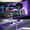 Pegatinas de coche para Hyundai Son Panel de control central interior Manija de la puerta Calcomanías de fibra de carbono 5D Accesorio de estilo Drop Delivery Mobi Dh6Dw