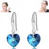 Boucles d'oreilles pendantes bijoux goutte océan bleu coeur crochet cadeau d'anniversaire femme