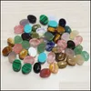 Steen 6x8 mm Natuurlijke ovale cabochon losse kralen Rose Quartz Turquoise Stones Face voor Reiki Healing Crystal Ornamenten ketting Ring EA DHS94