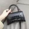 Luxe zandloper tas ontwerper handtassen schoudertassen mode bakken vrouwen halve maan avond cross body letter krokodil lederen tas portemonnee portemonnee twee maat opties