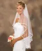 Veli da sposa Semplice Bianco Avorio Alta qualità Singolo Due strati Lunghezza gomito Pettine corto Velo da sposa morbido Accessori per spose Bordo del nastro