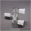 Smoking Pipes One Turn Two Drop Down Adapter For Bong Hookahs Reclaimer Male To Female 14Mm/18Mm Glass Dropdown Oil Rigs Adapters De Dhzeh