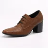 Mashion Aumenta Altezza Uomini High Heel Oxfords Scarpe vere in cuoio in cuoia scarpe per brogue formali in pelle